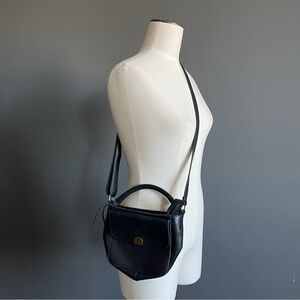 Madewell Black Leather Crossbody Bag Top Handle Minimal Flap Bag Classic Capsule